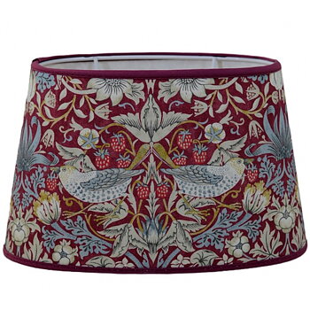 Lampskärm (oval) Strawberry Thief Plum - William Morris