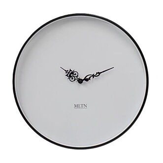 Klocka MLTN - LESS - Sv/Vit 40 cm diam