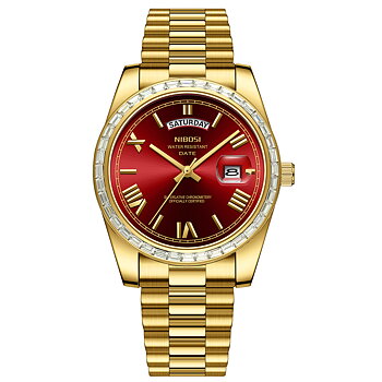 Nibosi Day-Date President Gold Red