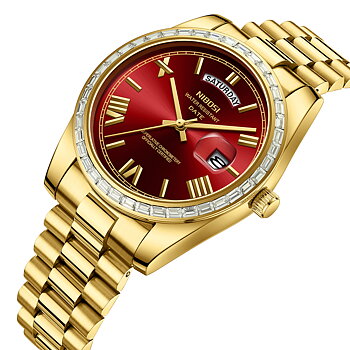 Nibosi Day-Date President Gold Red