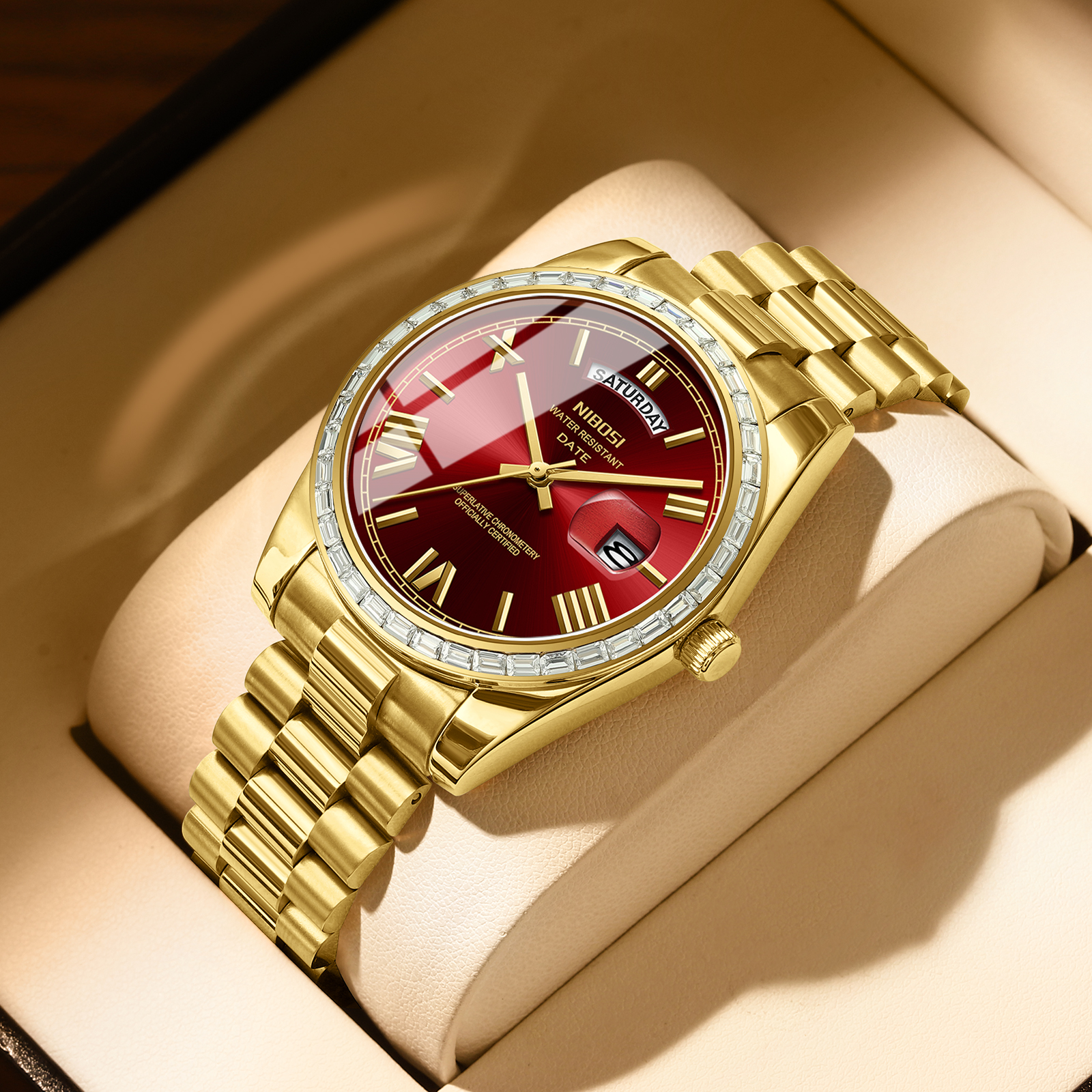 Nibosi Day-Date President Gold Red - 4