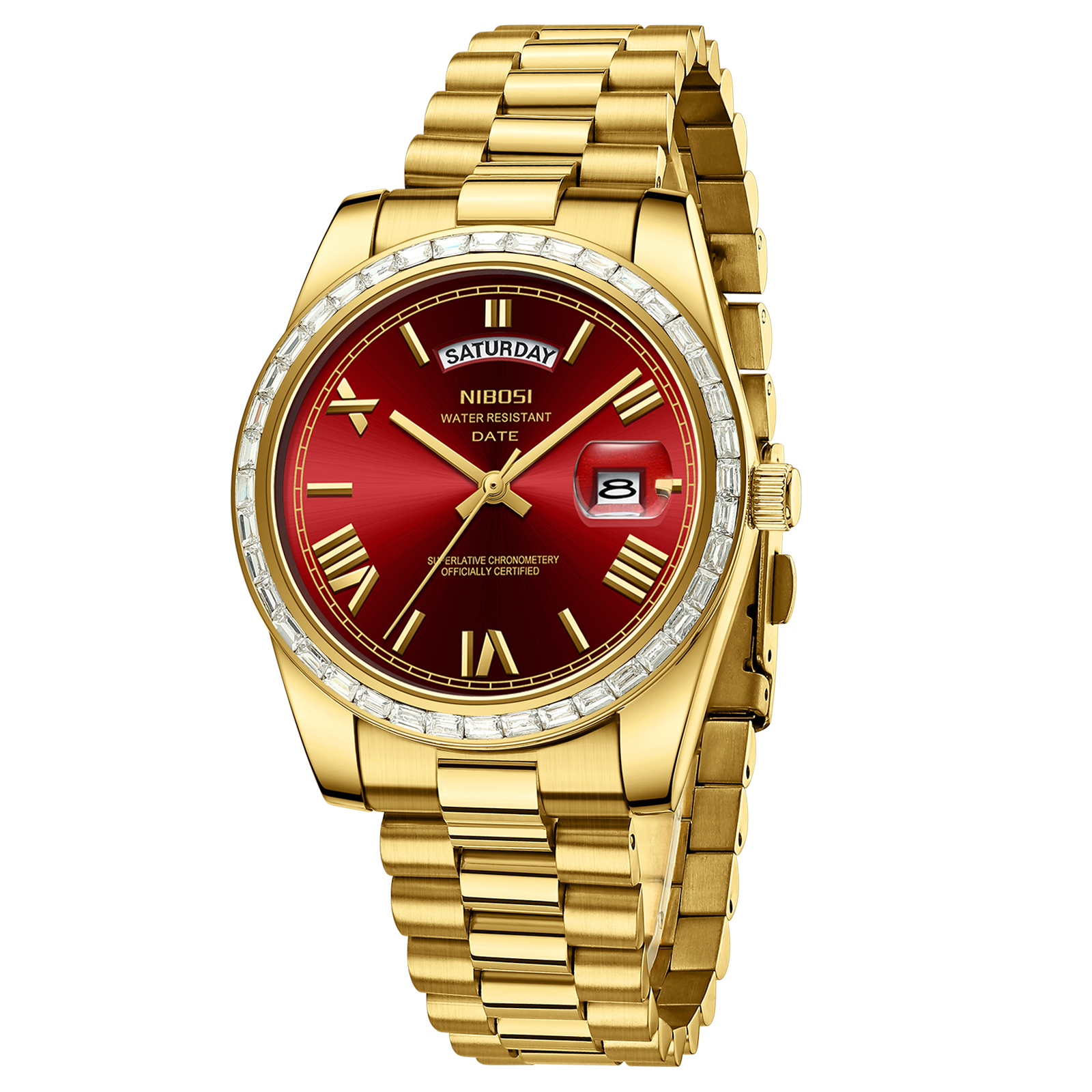 Nibosi Day-Date President Gold Red - 3