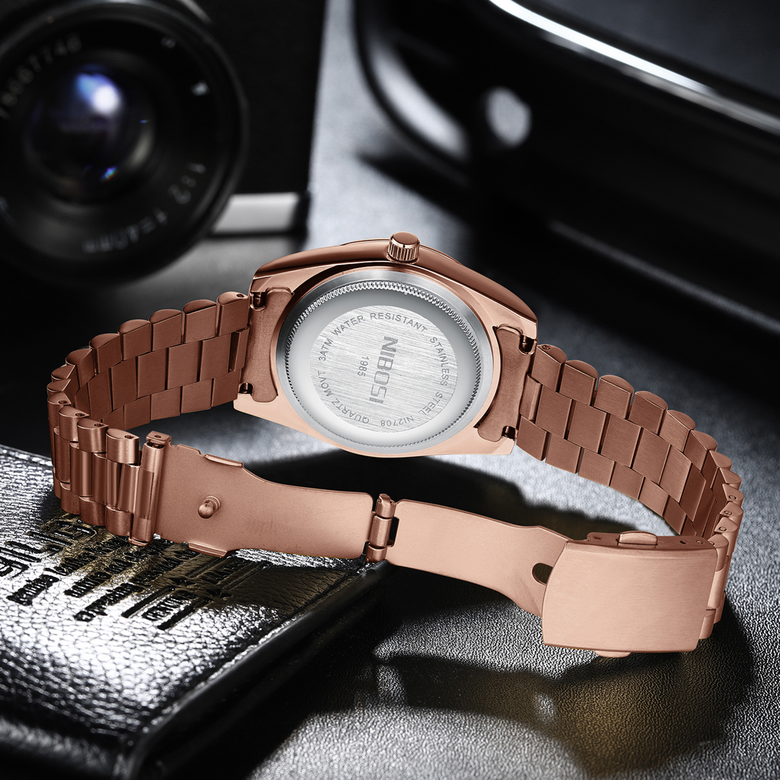 Nibosi Day-Date President Rose Gold Green - 10