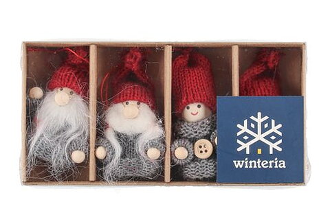 Julgransdekoration Tomtar 4-pack