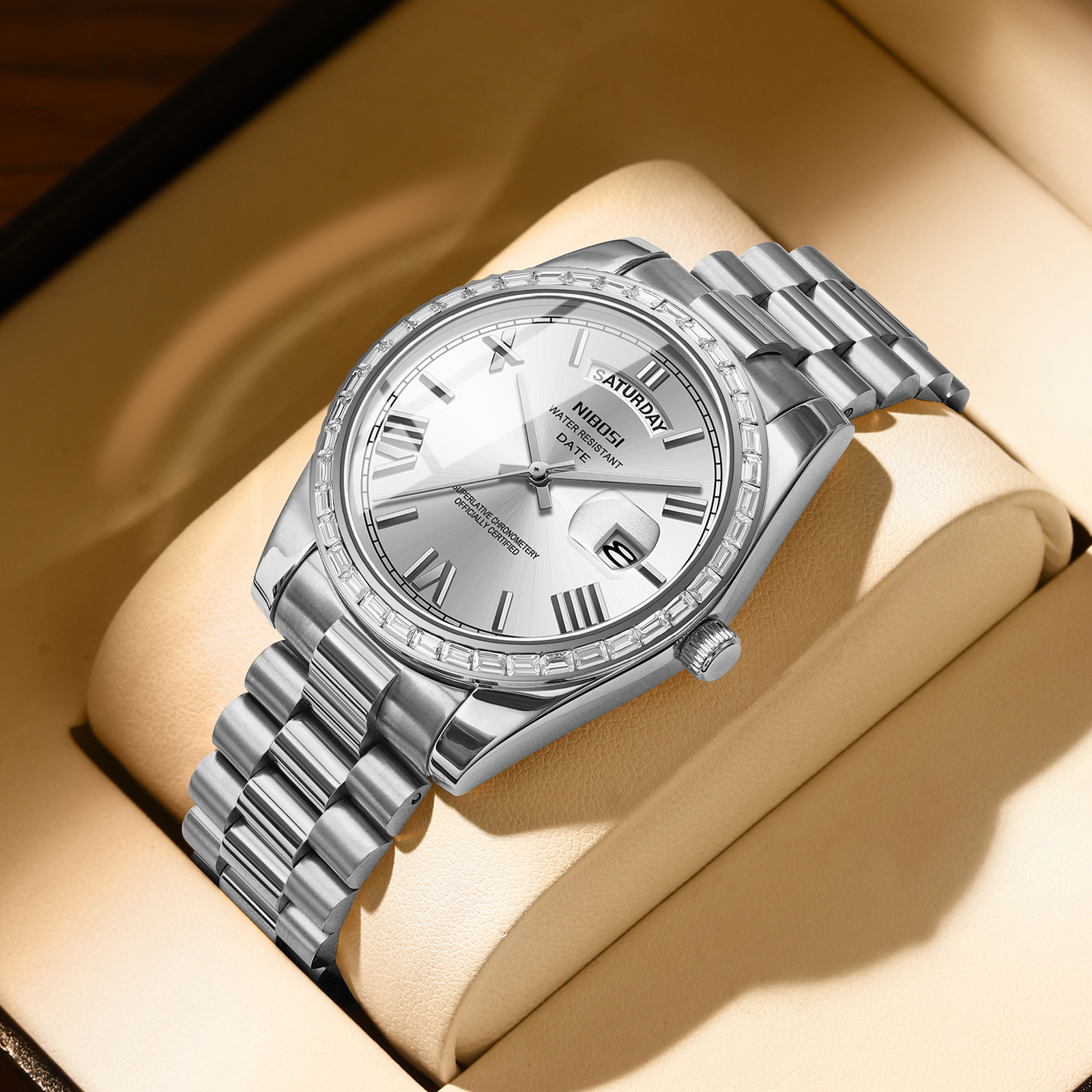 Nibosi Day-Date President Silver - 4