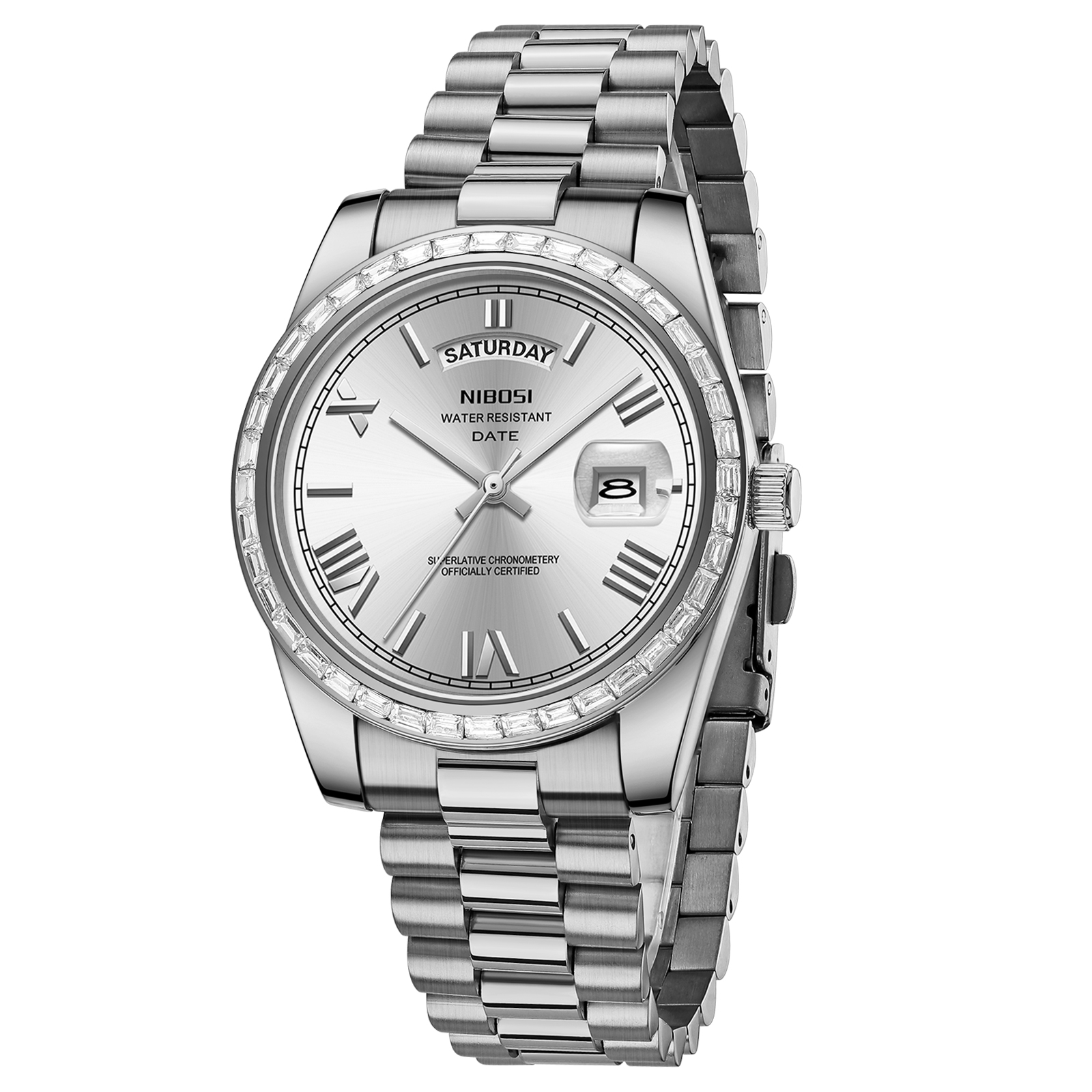 Nibosi Day-Date President Silver - 3