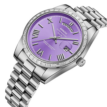 Nibosi Day-Date President Silver Purple