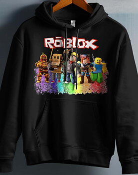 Roblox barn hoodie: "Rob Friends" - svart - storlek 3-4 år