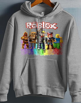 Roblox barn hoodie: "Rob Friends" - grå - storlek 12-14 år