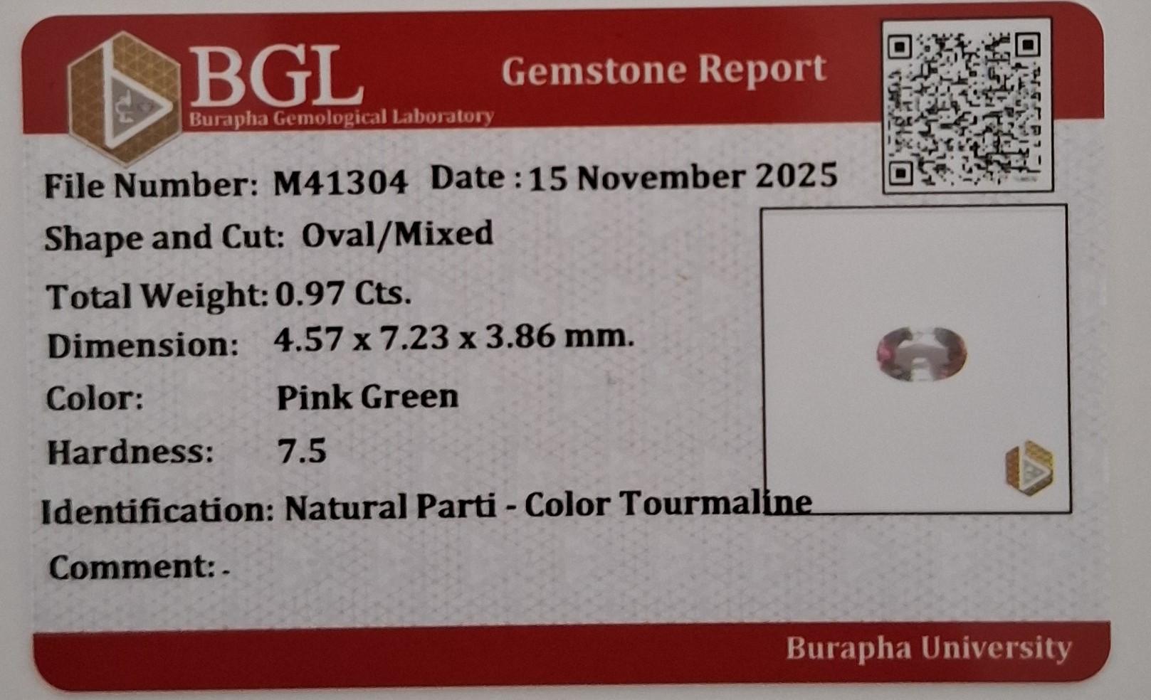 Turmalina rosa y verde de color natural súper rara certificada - 2