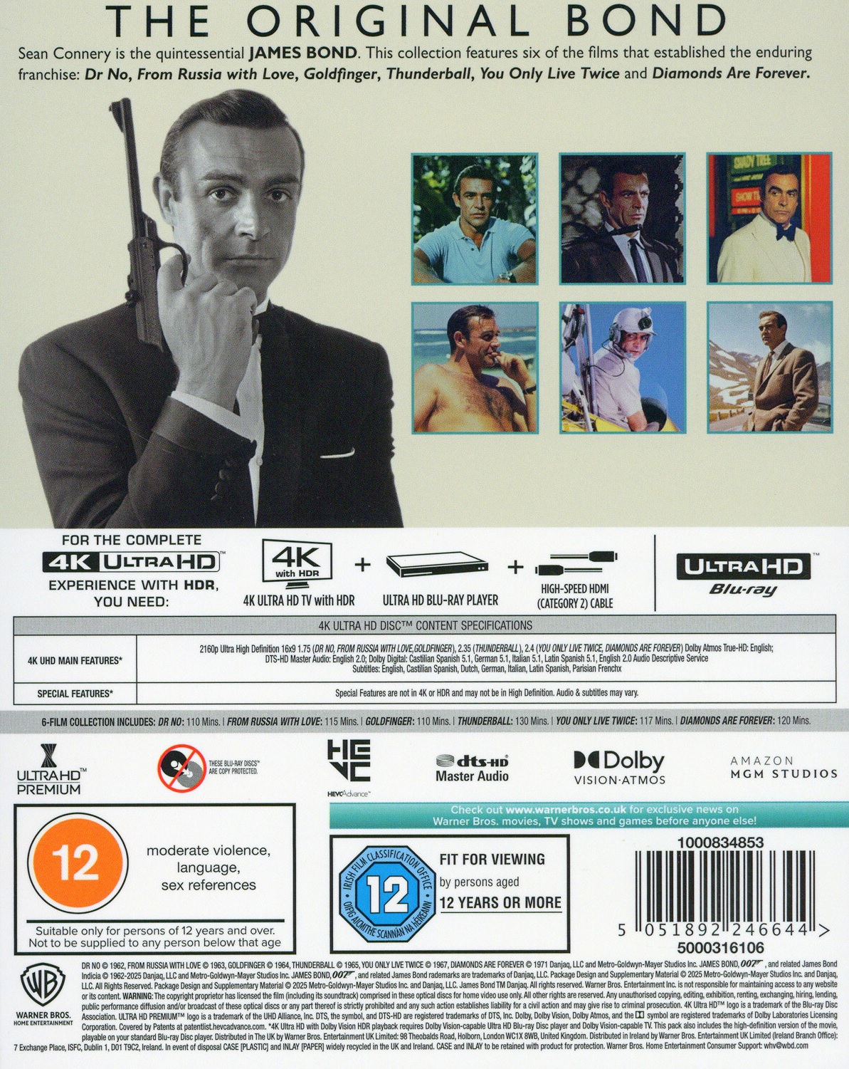 James Bond: Sean Connery 6-Film Collection (ej svensk text) (4K Ultra HD) - 2