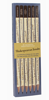 Shakespearean Insults : Pencils - Ask med sex blyertspennor prydda med användbara förolämpningar