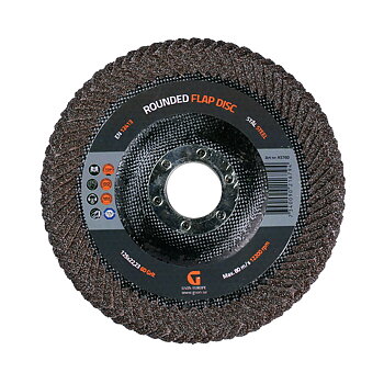 Rounded Flap Disc 125 x 22,23 mm, 80 Grit