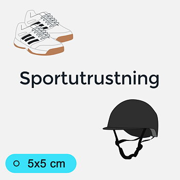 Bildstödsbilder Sportutrustning, 5x5 cm