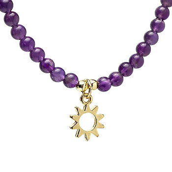 Justerbart halsband av Amethyst med solhänge