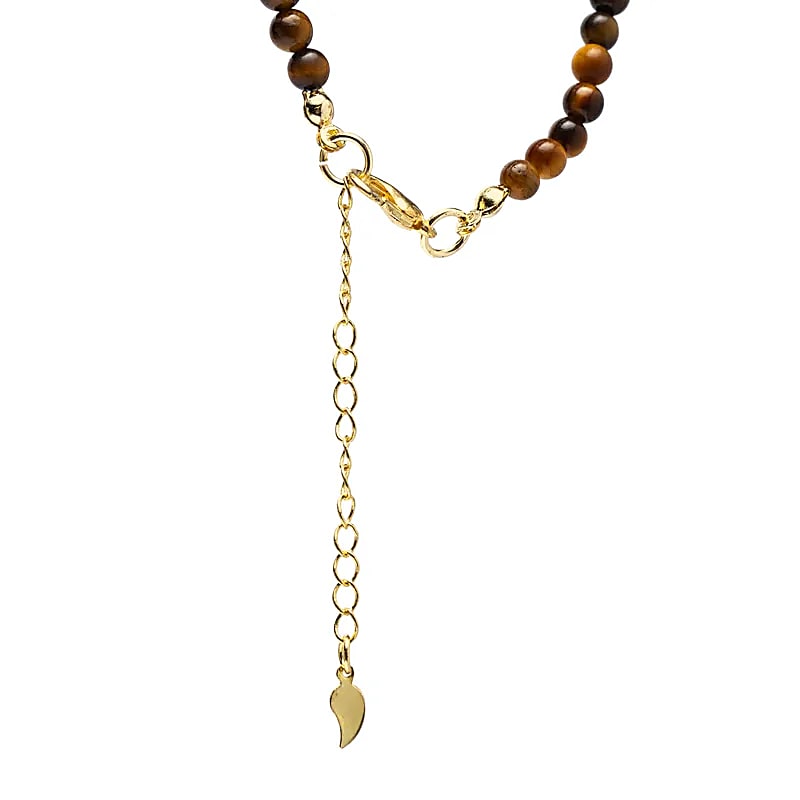 Justerbart halsband Tigeröga med månhänge - 2