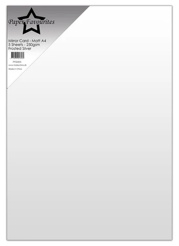 Paper Favourites 5-pack 250 g Mirror Card Mat "Frosted Silver"
