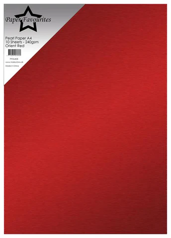 Paper Favourites 10-pack 240 g Pearl Paper "Orient Red" 