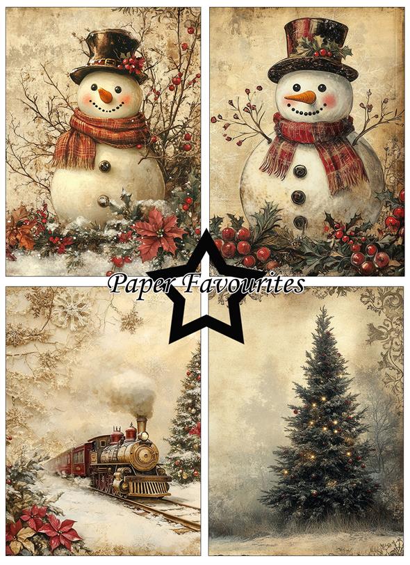 Paper Favourites Victorian Christmas A6 Paper Pack  - 3
