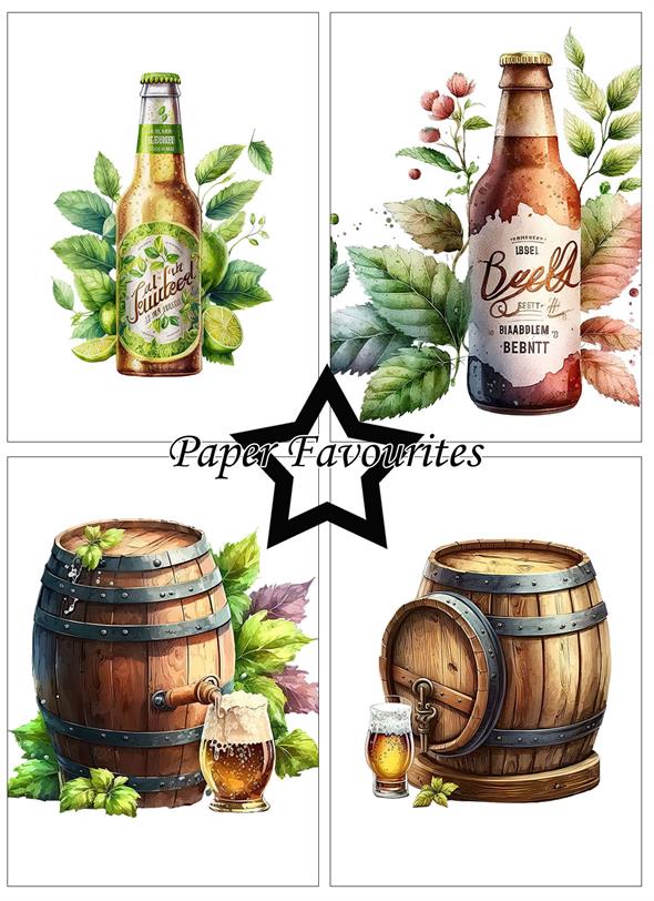 Paper Favourites Bottle of Beer A6 Paper Pack  - 3