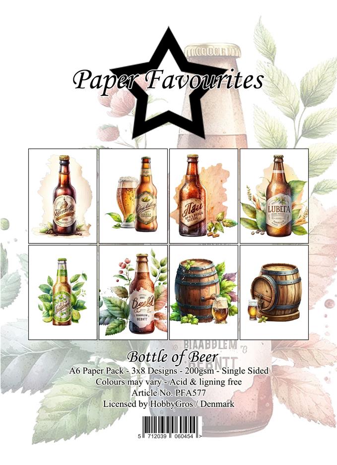 Paper Favourites Bottle of Beer A6 Paper Pack 