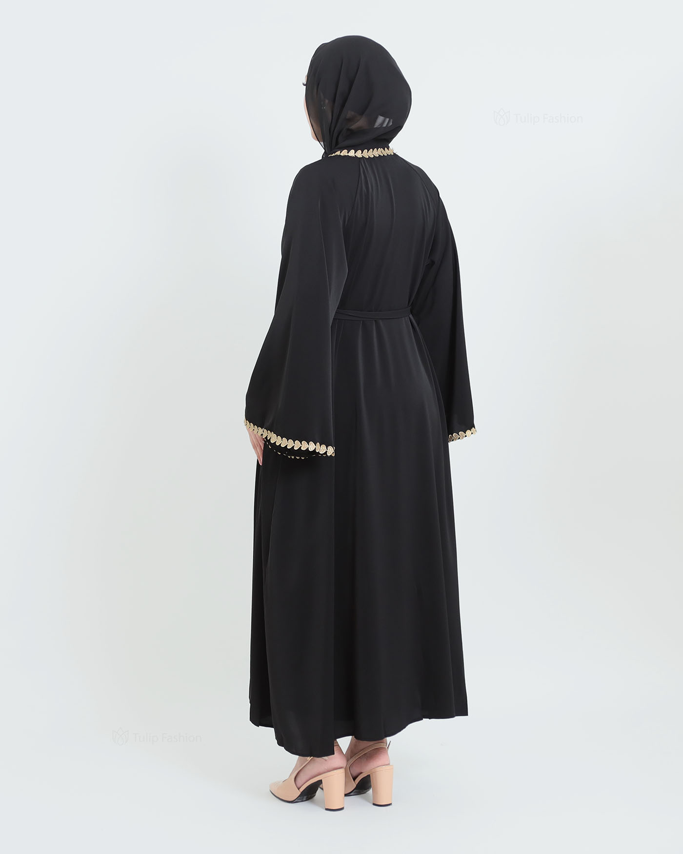 Kimono Open Abaya - Black - 6