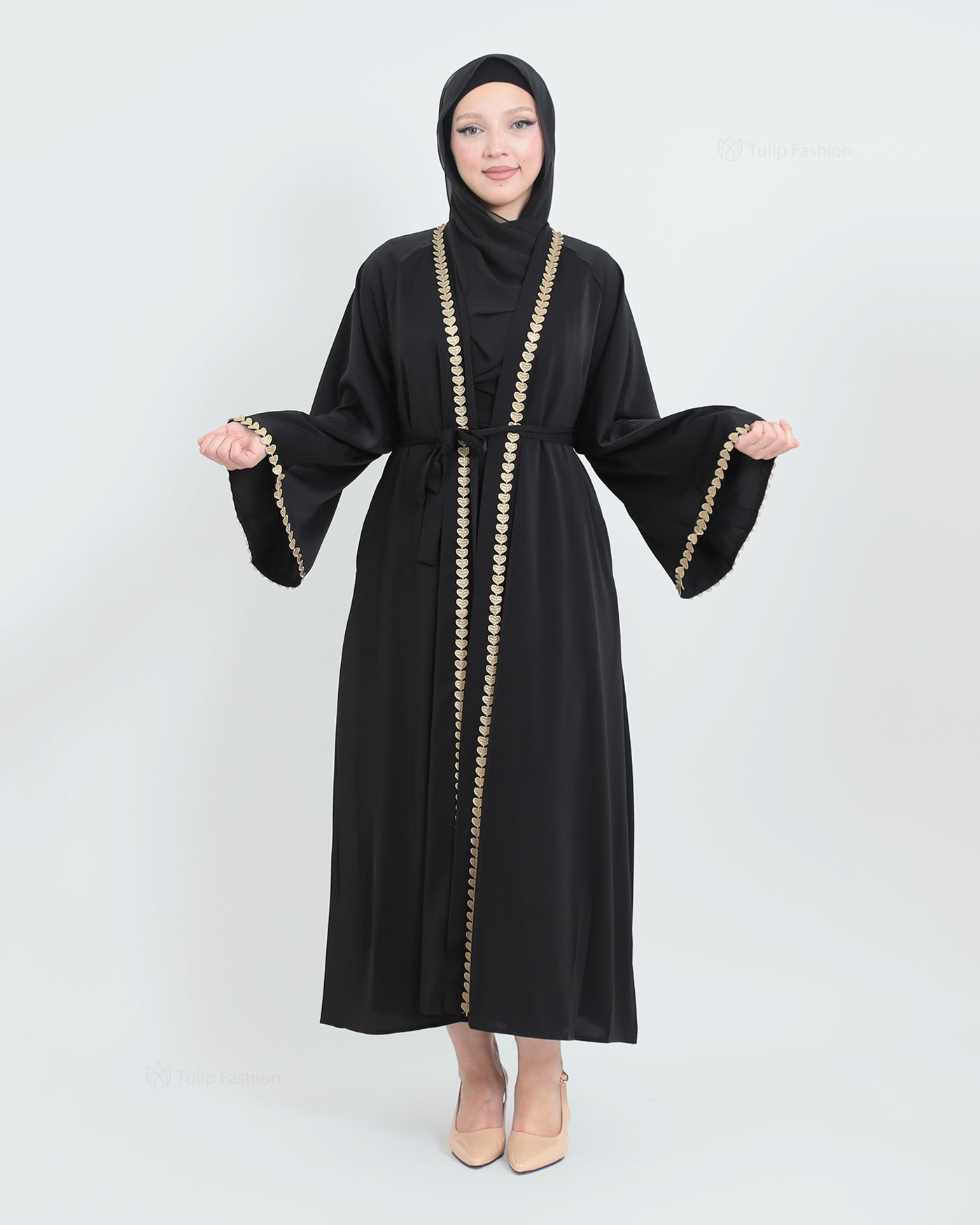 Kimono Open Abaya - Black - 8