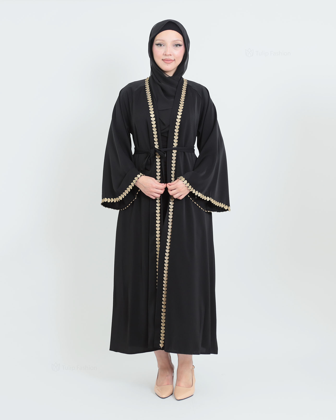 Kimono Open Abaya - Black - 7