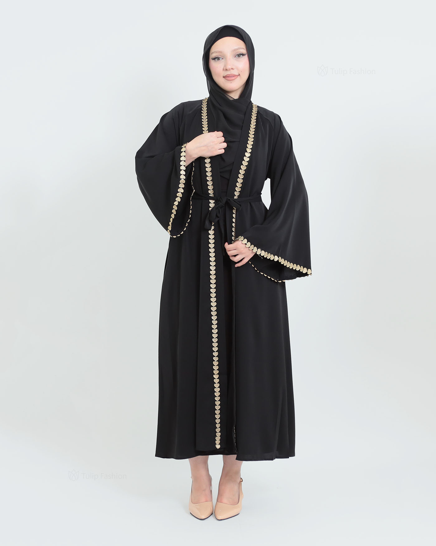 Kimono Open Abaya - Black - 9
