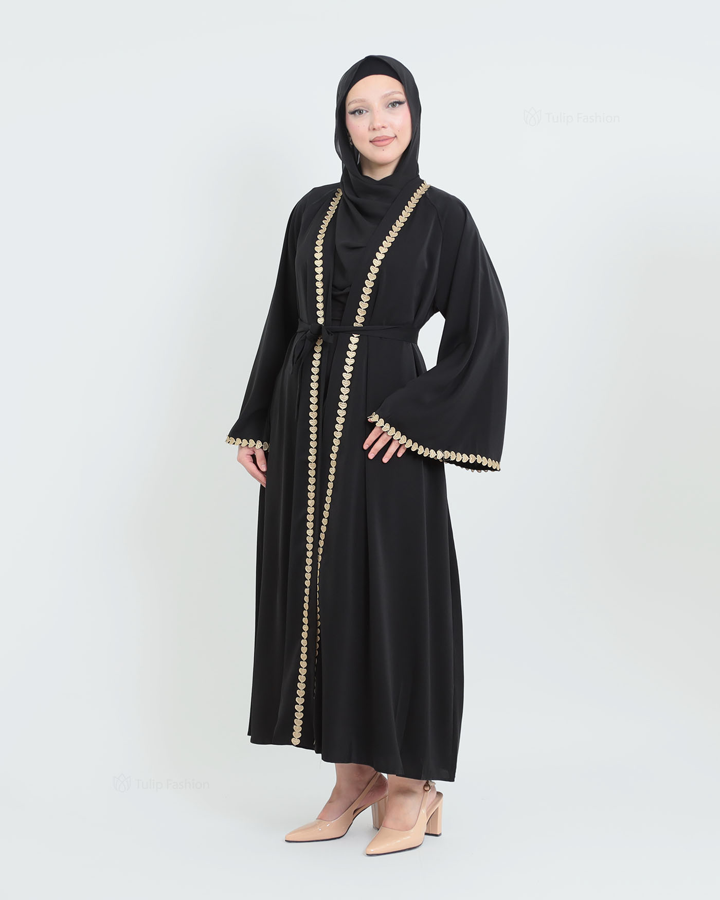 Kimono Open Abaya - Black - 10