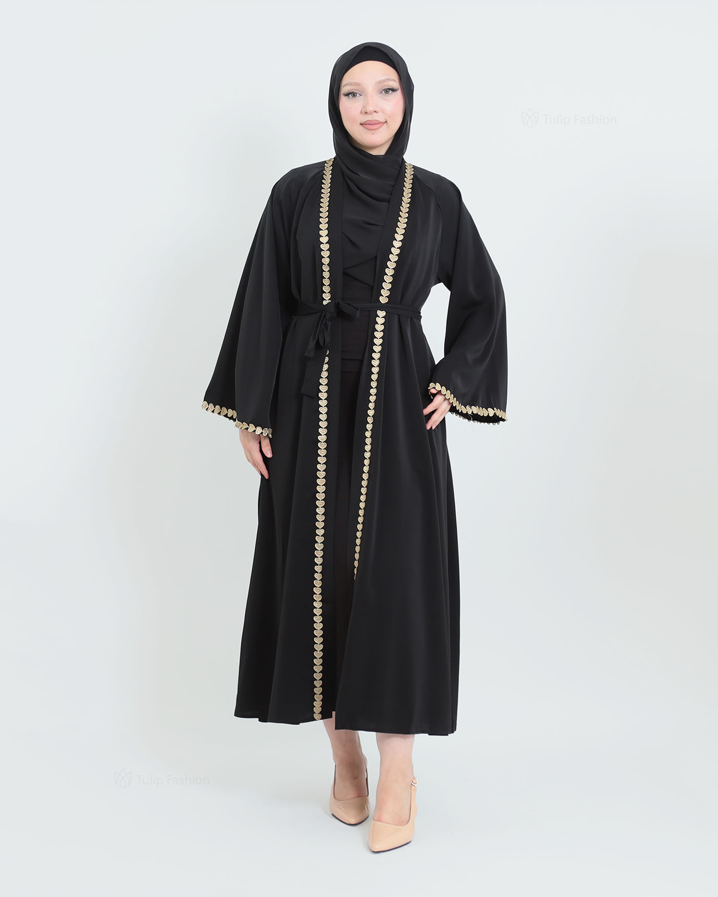 Kimono Open Abaya - Black - 14