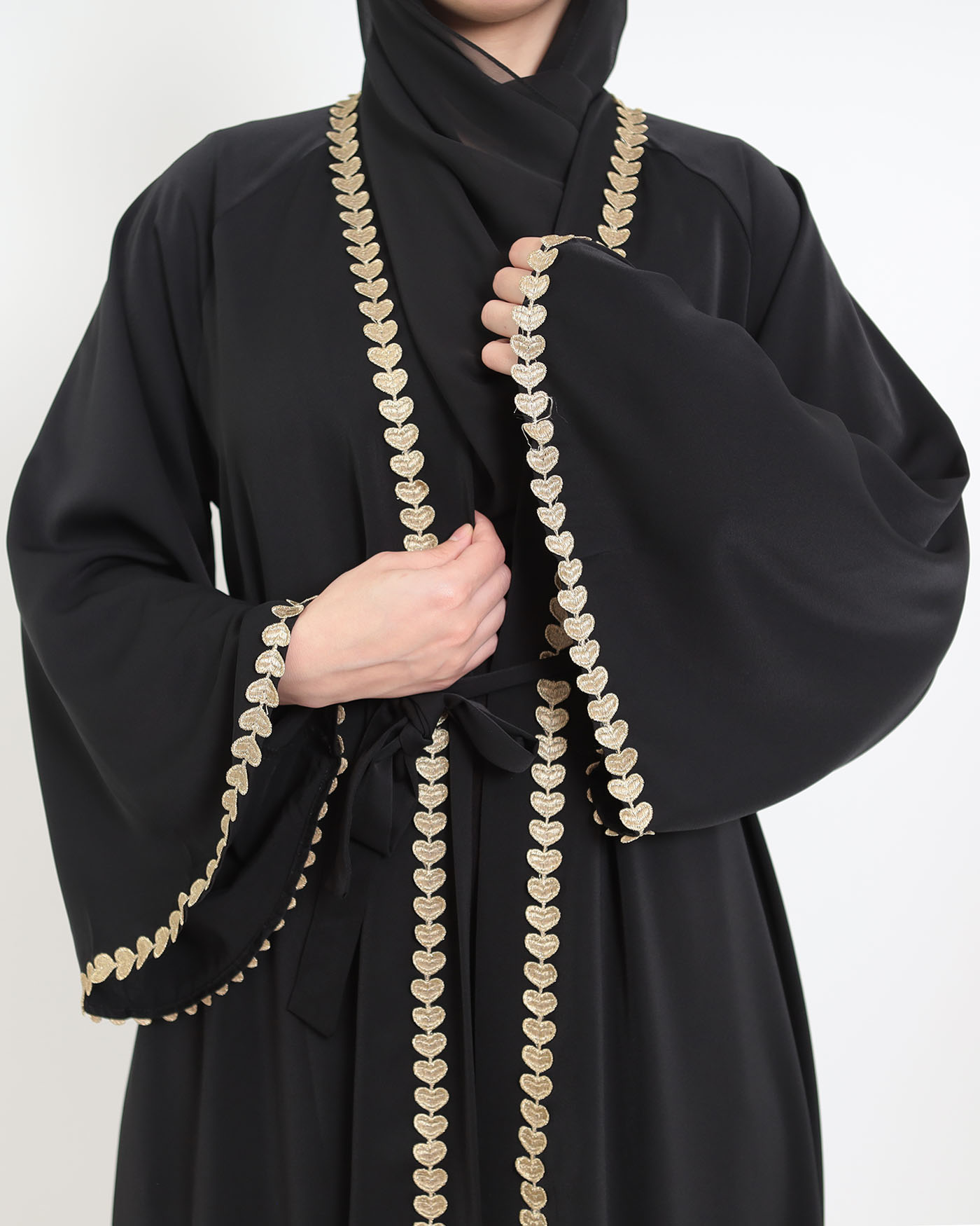 Kimono Open Abaya - Black - 11