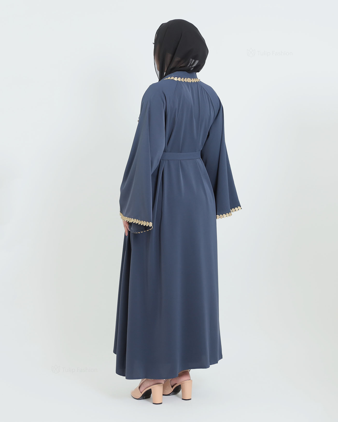 Kimono Open Abaya - Navy Blue - 12