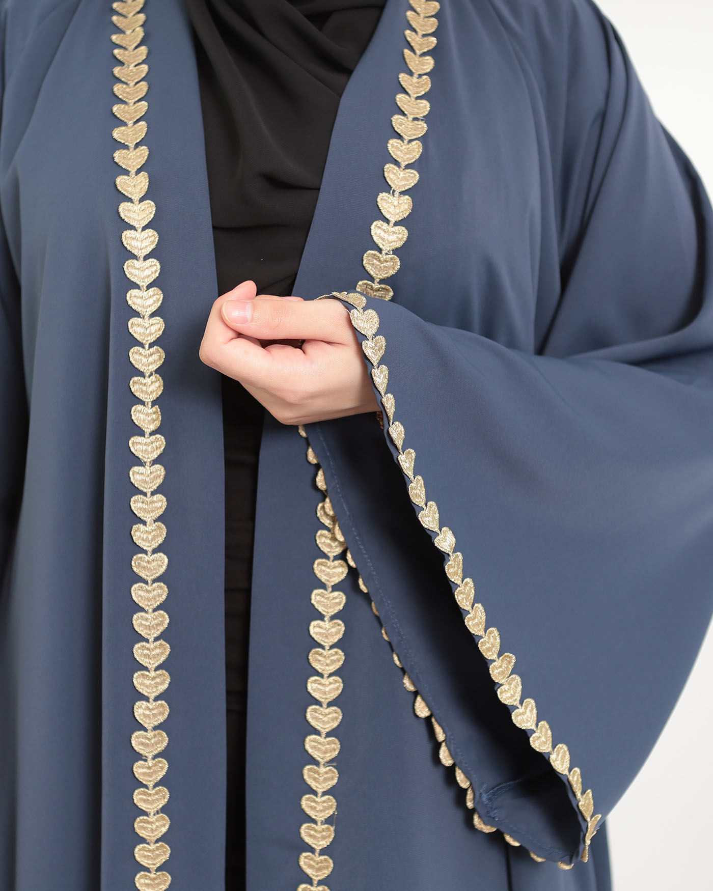 Kimono Open Abaya - Navy Blue - 5