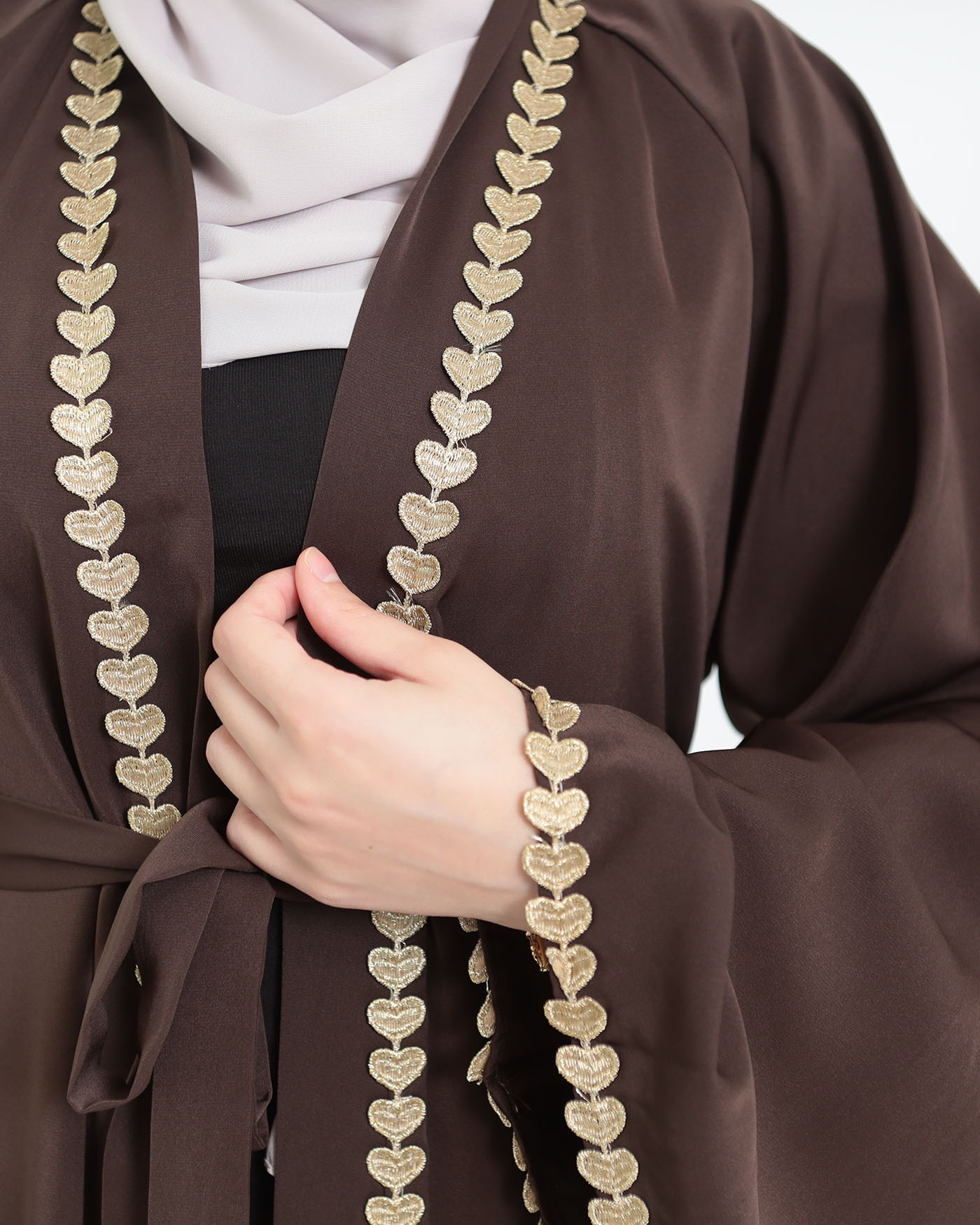 Kimono Open Abaya - Brown - 6