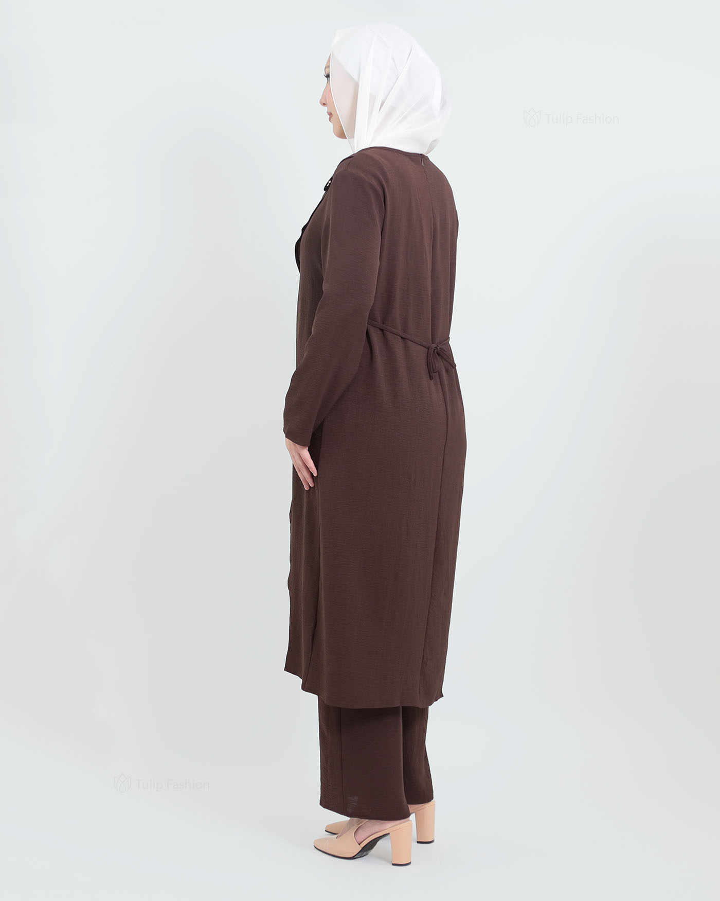 Tunic set with pants - Brown - 3