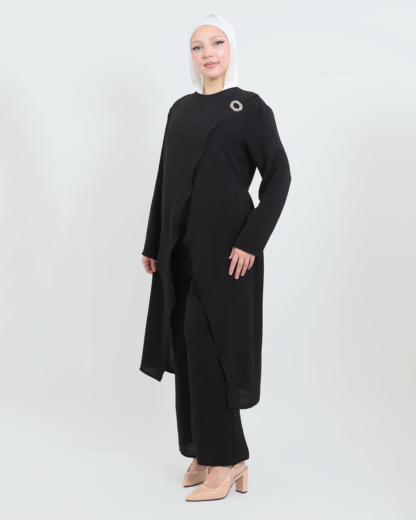 Tunic set with pants - Black - 4
