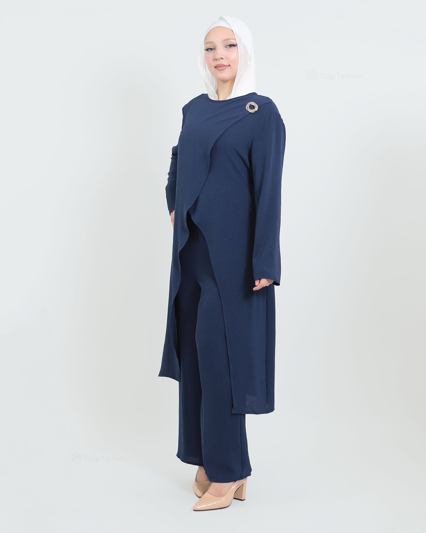 Tunic set with pants - Midnight Blue - 5
