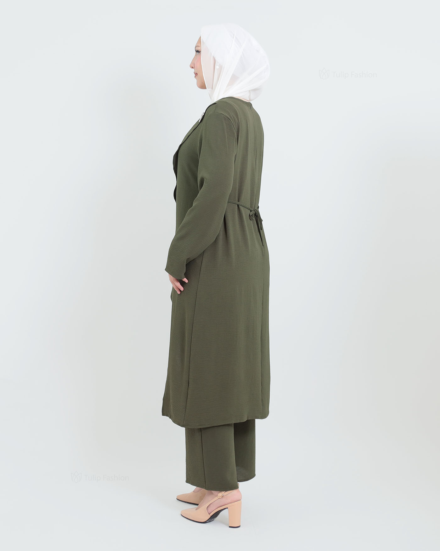 Tunic set with pants - Olive Green - 4