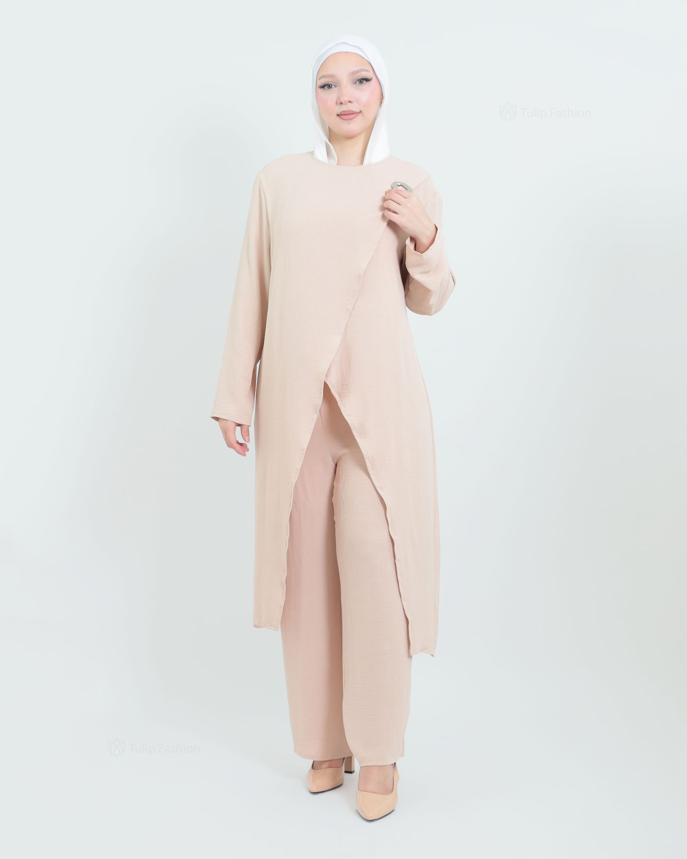 Tunic set with pants - Apricot - 3
