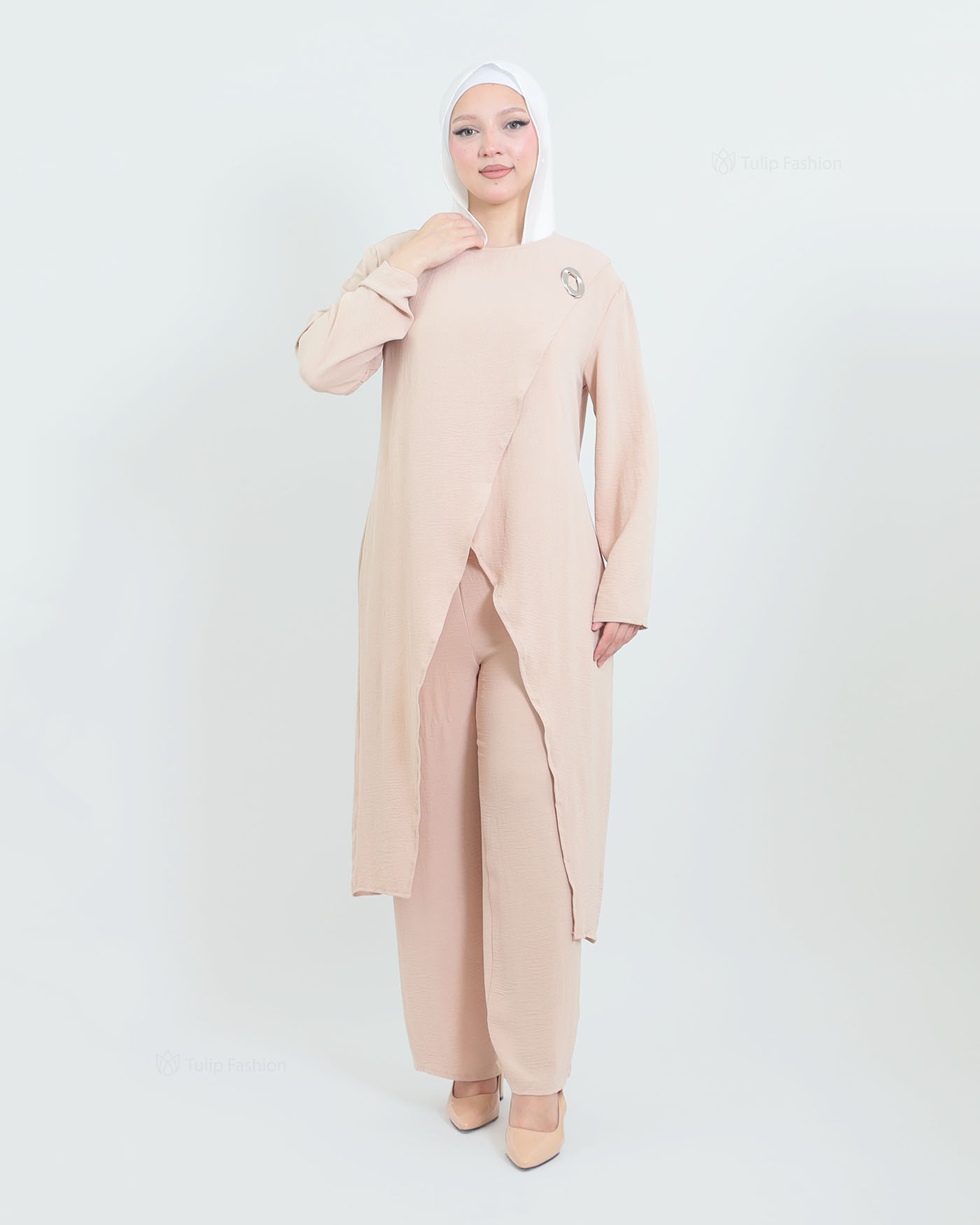 Tunic set with pants - Apricot - 6