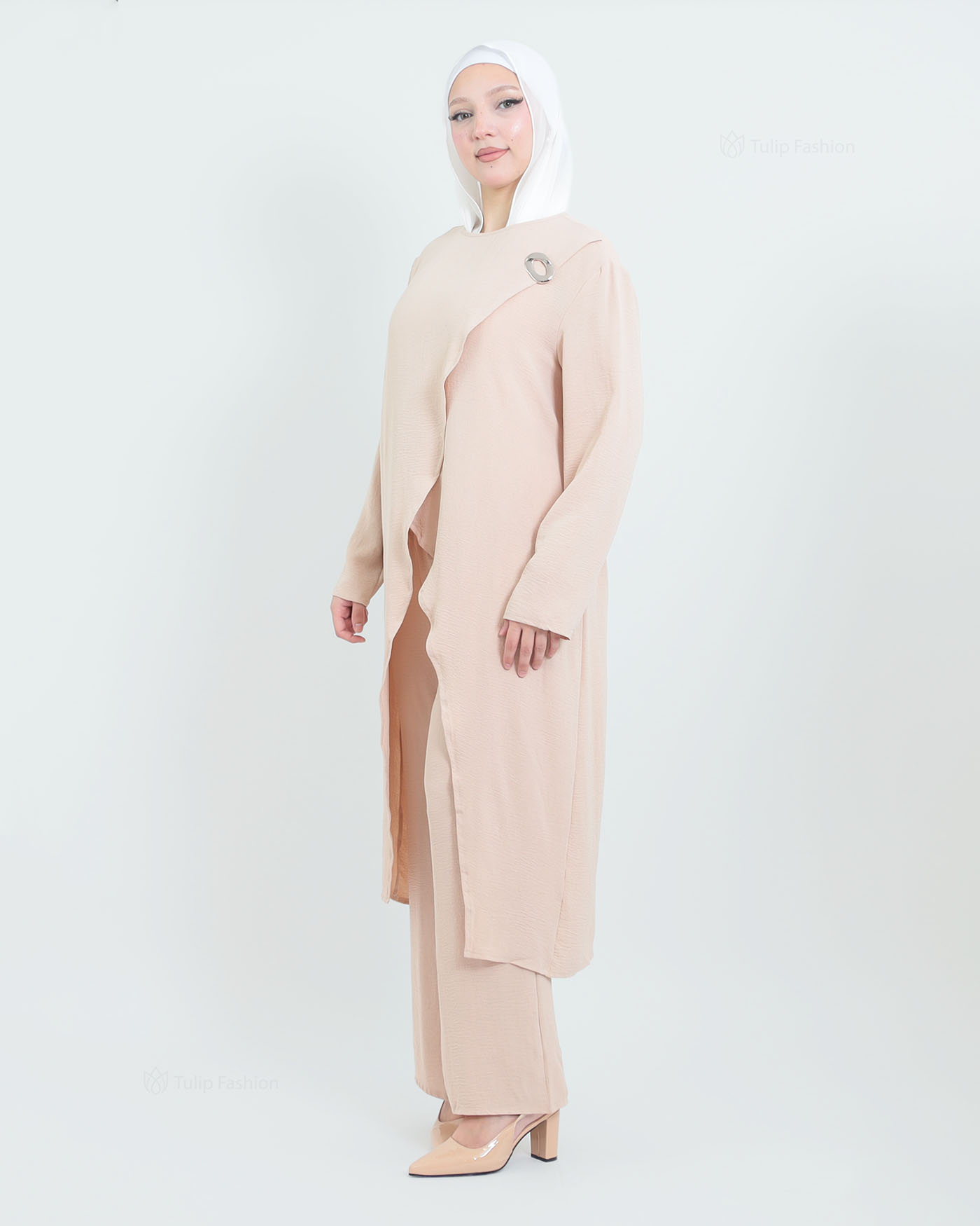 Tunic set with pants - Apricot - 4