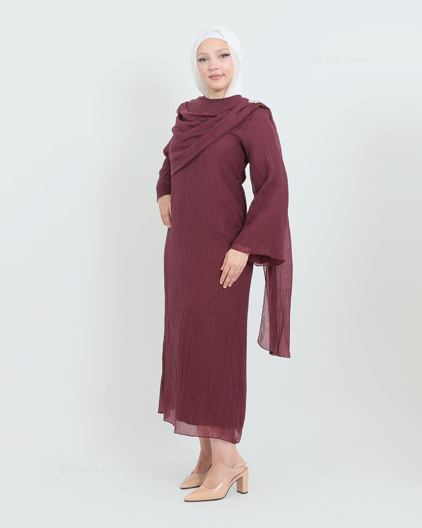 Maxi Dress - Wine Red - 7