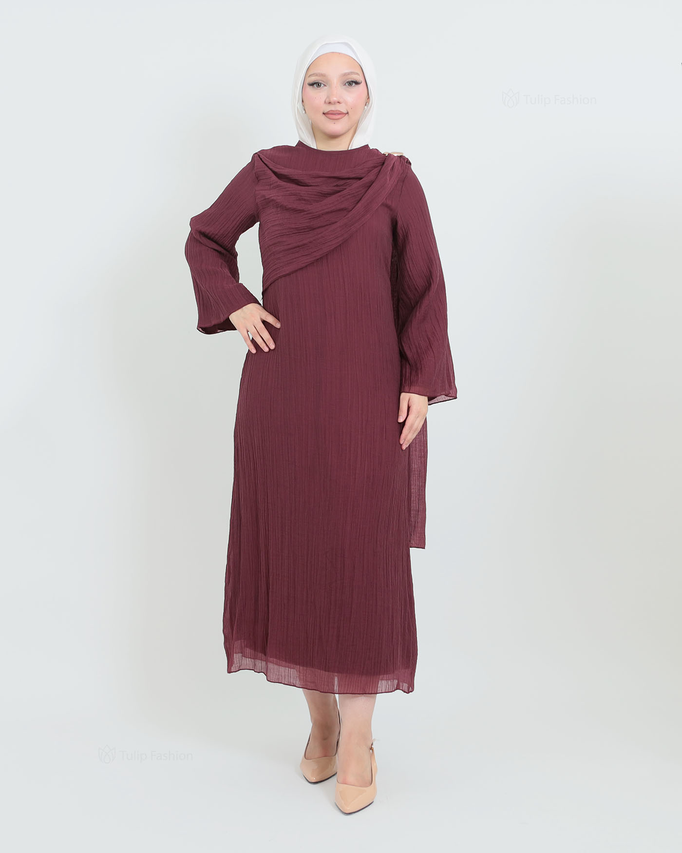 Maxi Dress - Wine Red - 6