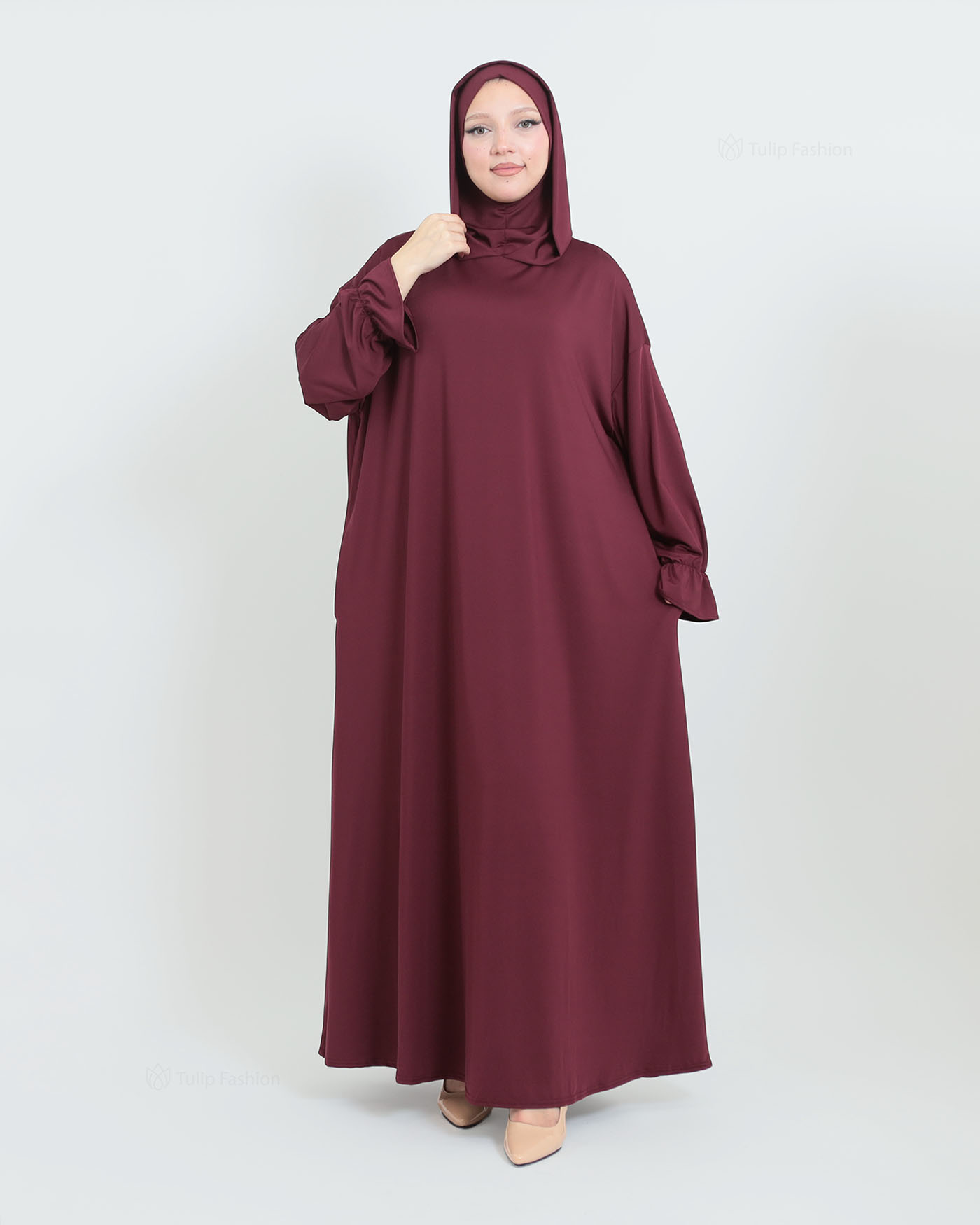 Prayer Clothes with Hoodie - Wine Red