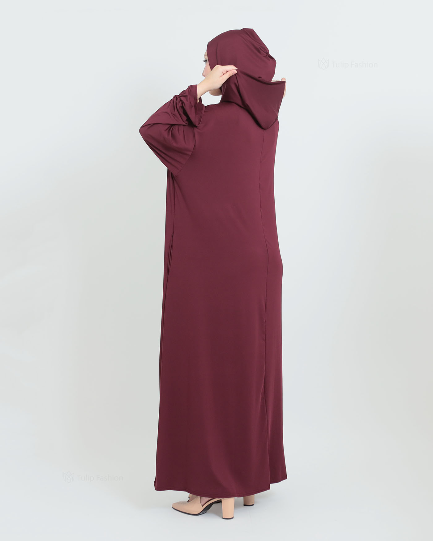 Prayer Clothes with Hoodie - Wine Red - 7