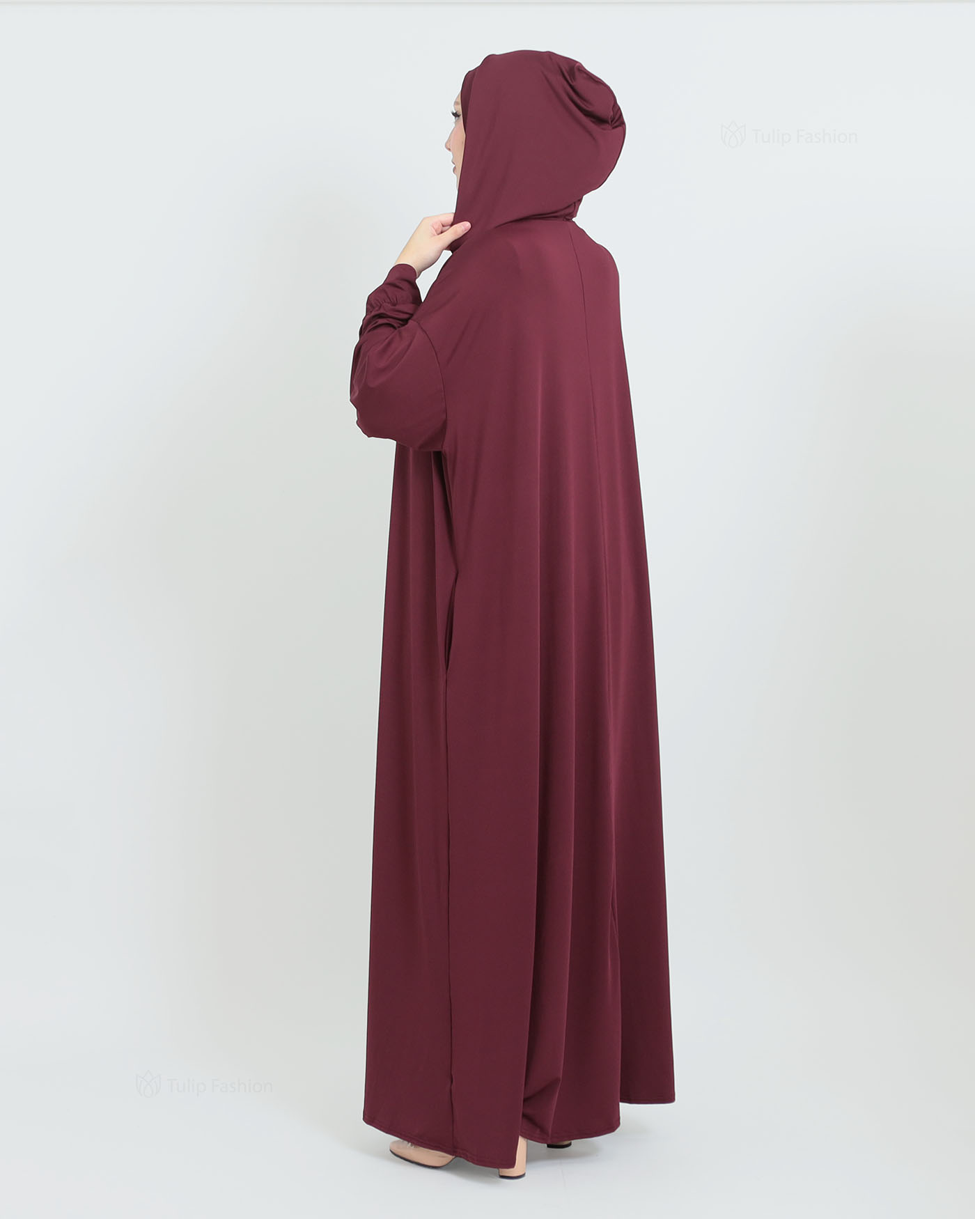 Prayer Clothes with Hoodie - Wine Red - 8