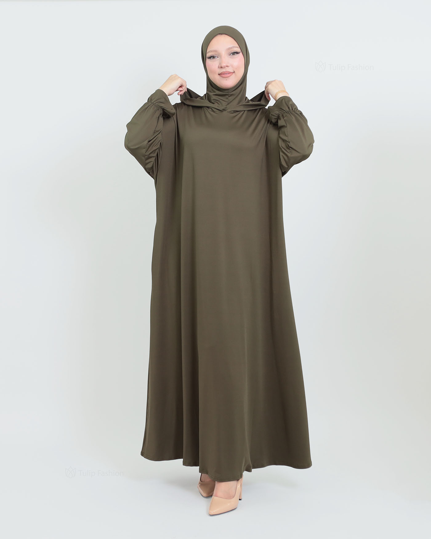 Prayer Clothes with Hoodie - Olive Green - 6