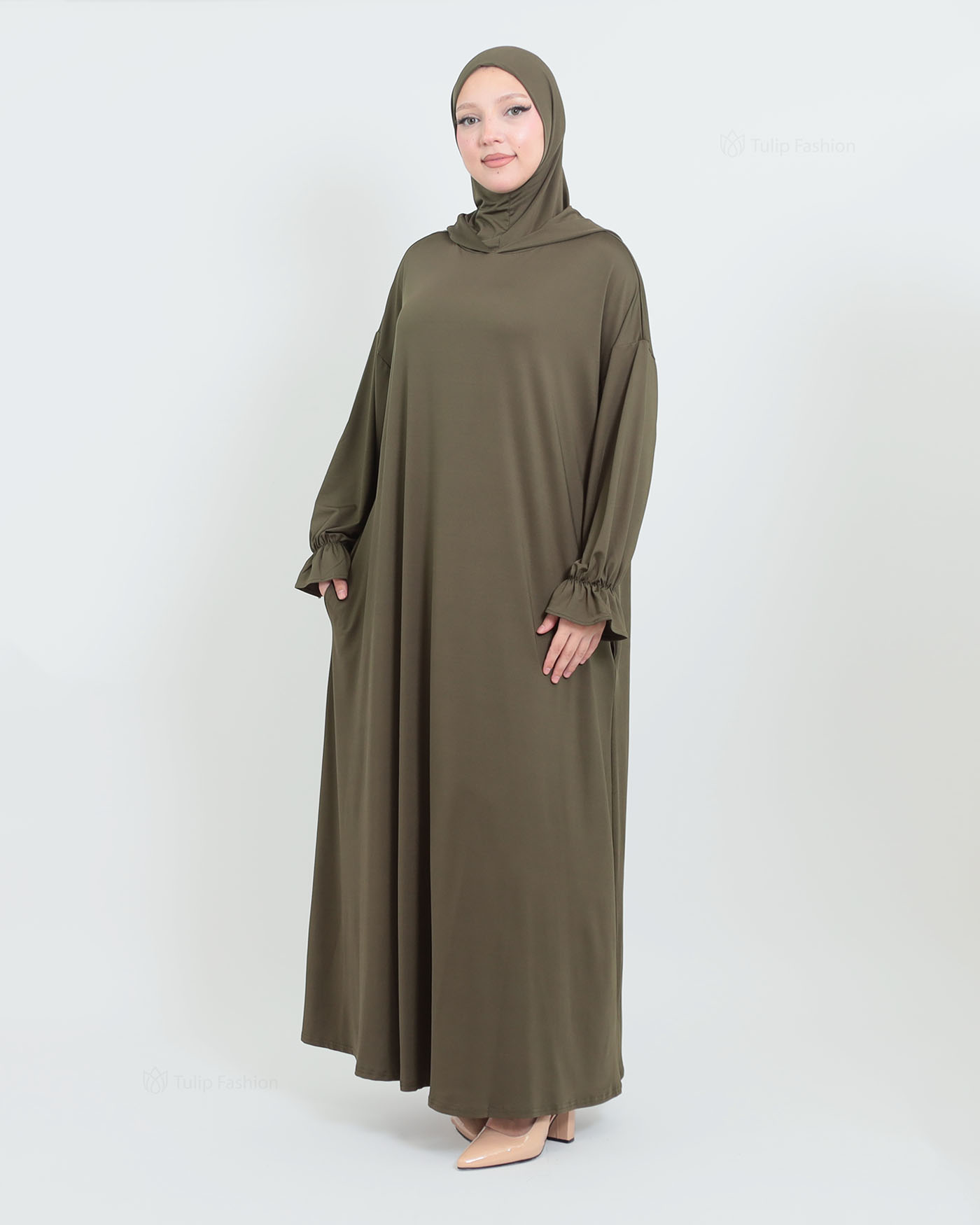Prayer Clothes with Hoodie - Olive Green - 3