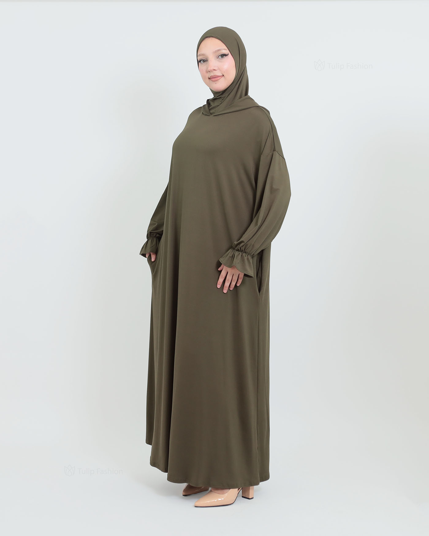 Prayer Clothes with Hoodie - Olive Green - 4